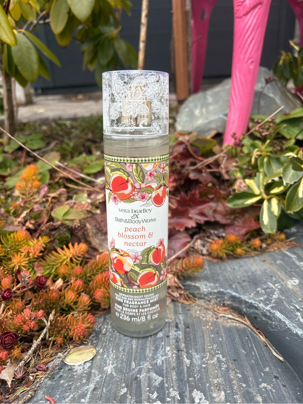 Bath & Body Works Peach Blossom & Nectar Fragrance Mist — Peachy Pink & Green
